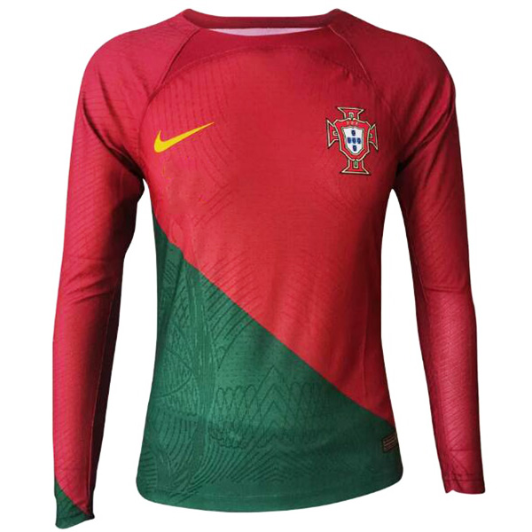 Portugal home long sleeve jersey soccer uniform men's first sports kit football tops shirt 2022-2023 